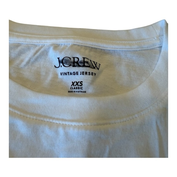 J. Crew White Vintage Jersey Classic White Cotton Short Sleeve‎ Tee XXS BY359 - Picture 7 of 16
